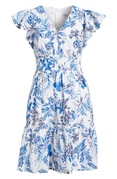Eliza J Floral Print Tiered Dress In Multi