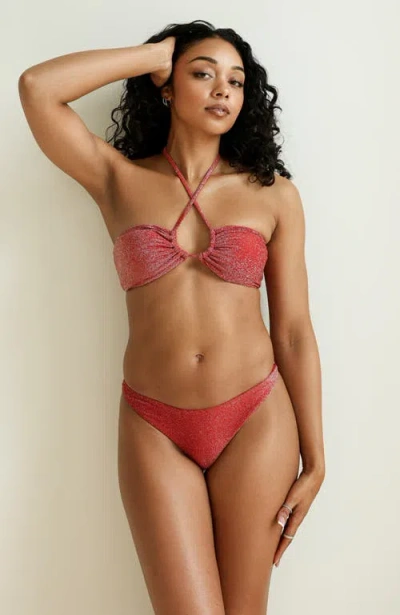 Dippin Daisys Amalfi String Tie Bandeau Bikini Top In Flame