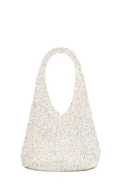 Gabriela Hearst Manasa Knit Hobo Bag In Ivory Multi Beaded Cashmere In Ivory Multi