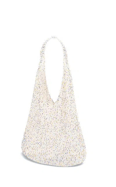 Gabriela Hearst Manasa Knit Hobo Bag In Ivory Multi Beaded Cashmere In Ivory Multi