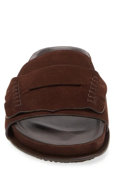 Jacquemus Slip-on Brown Suede Mules With Scalloped Detailing In Brown