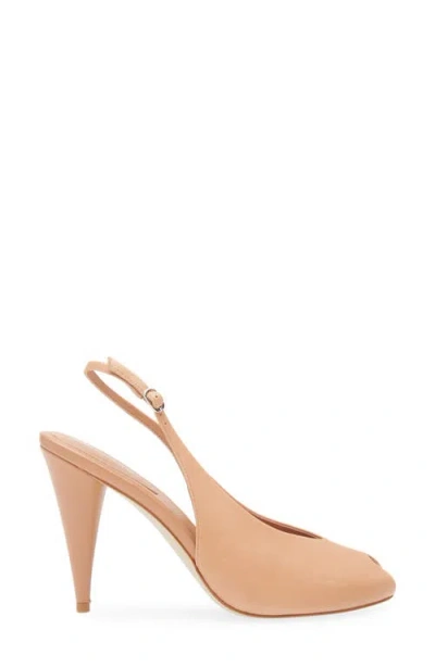 Jeffrey Campbell Snoah Slingback Peep Toe Pump In Tan