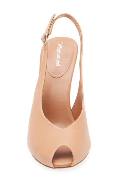 Jeffrey Campbell Snoah Slingback Peep Toe Pump In Tan