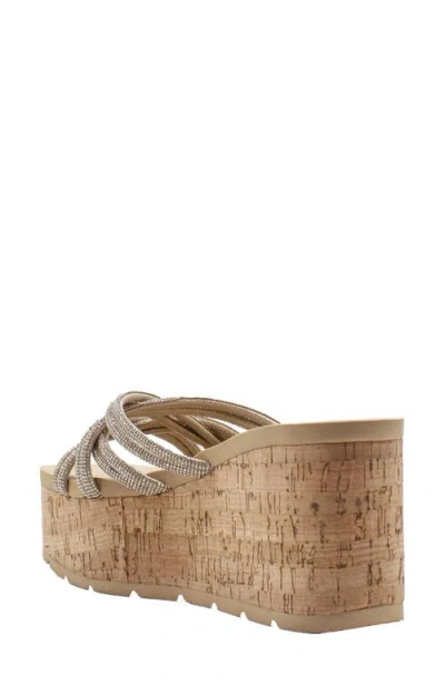 Volatile Solaris Platform Wedge Sandal In Gold