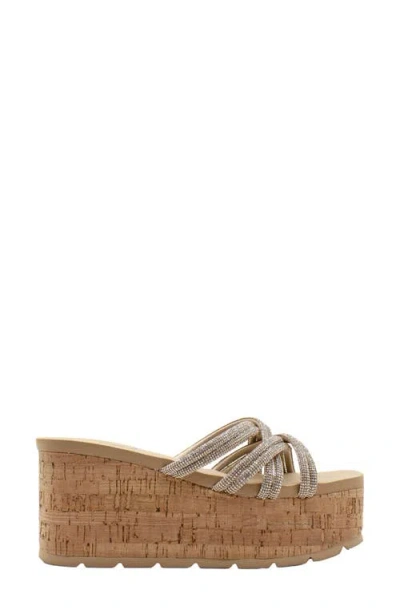 Volatile Solaris Platform Wedge Sandal In Gold