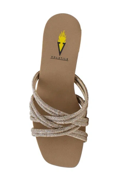 Volatile Solaris Platform Wedge Sandal In Gold