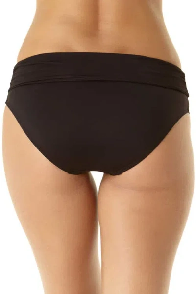 Anne Cole Live In Color Textured High Waist Swim Bottom In Black