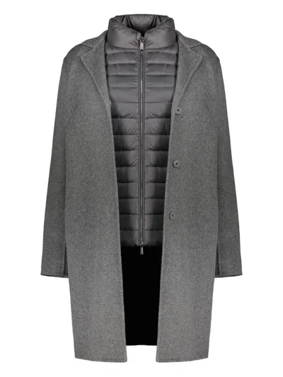 Moorer Coat With Removable Down Lining In Grey