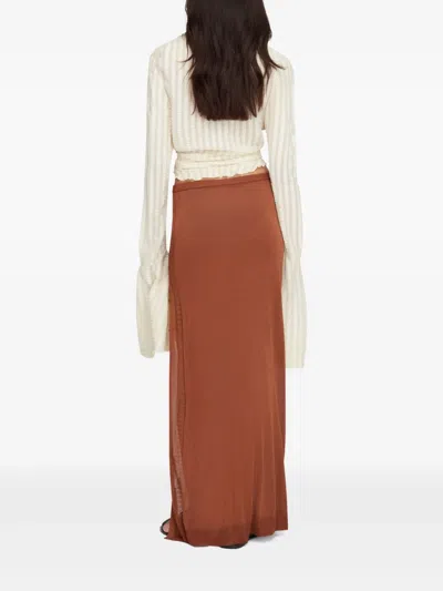 Donde Esteban Silk Cropped Blouse In Neutrals
