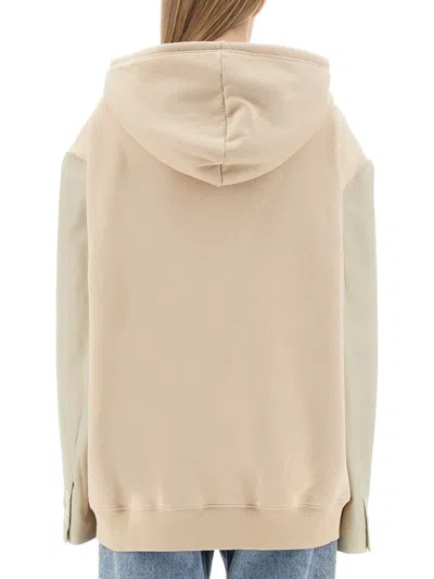 Mm6 Maison Margiela Sweatshirt With Logo In Beige