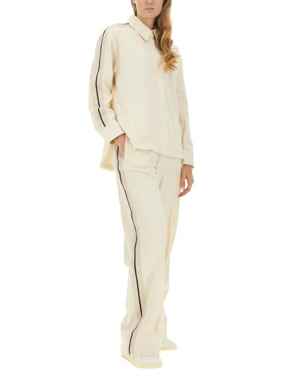Palm Angels Monogram Sports Shirt In Beige