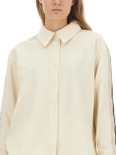 Palm Angels Monogram Sports Shirt In Beige