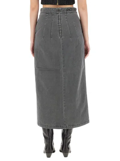 Patou Chic Midi Skirt In Grey