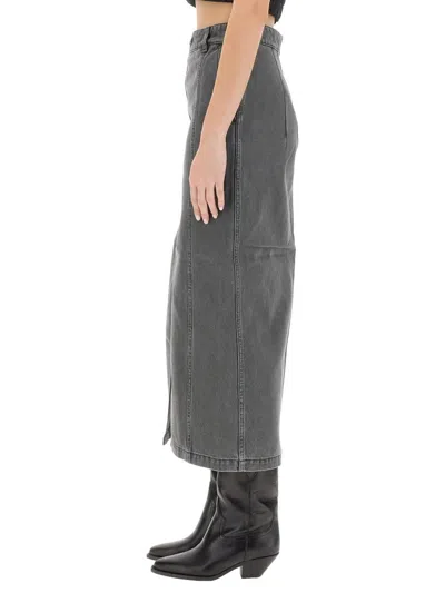 Patou Chic Midi Skirt In Grey