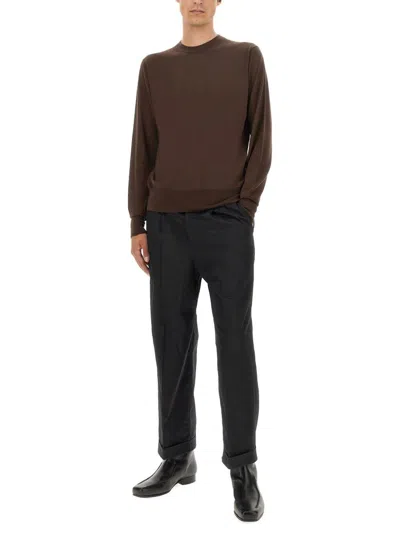 Pt Torino Man Sweater Cocoa Size 42 Virgin Wool In Brown