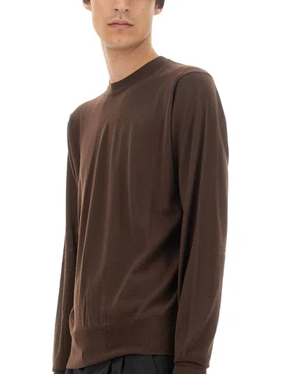 Pt Torino Man Sweater Cocoa Size 42 Virgin Wool In Brown