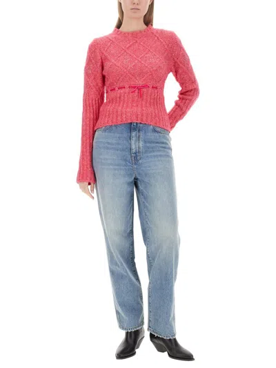 Cormio Oma 5 Embroidered Wool Blend Sweater In Purple