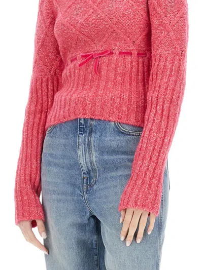 Cormio Oma 5 Embroidered Wool Blend Sweater In Purple