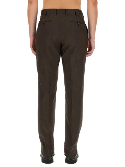 Brioni Slim Fit Trousers Pockets In Brown