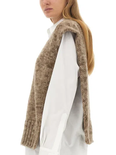 Maison Margiela Botanical Dye Knit Vest In Brown