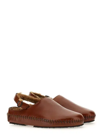 Hereu Cargol" Shearling Slingback In Brown