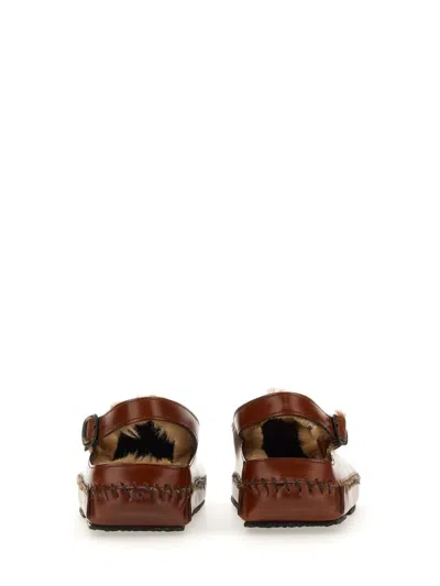 Hereu Cargol" Shearling Slingback In Brown