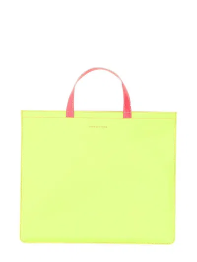 Comme Des Garçons Super Fluo Leather Tote Bag In Multicolour
