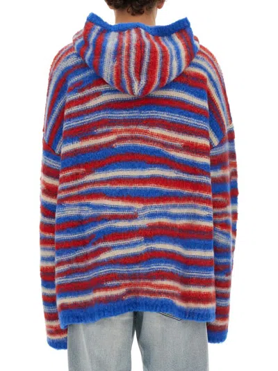 Erl Gradient Knitted Oversized Hoodie In Multicolour