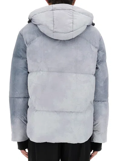 Jg1 Textured Oversized Jacket With High Collar In White