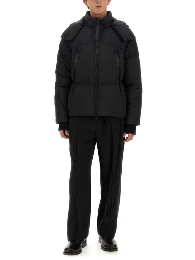 Jg1 Casual Black Jacket With High Collar In Black