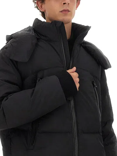 Jg1 Casual Black Jacket With High Collar In Black