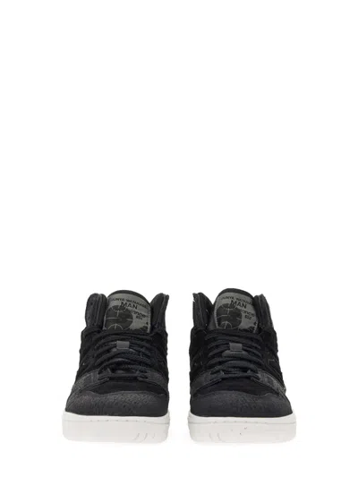 Junya Watanabe High-top Sneakers With Textured Upper And Rubber Sole In Black