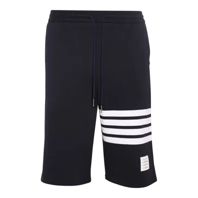 Thom Browne Pantaloncini Da Allenamento A 4 Barre In Blue