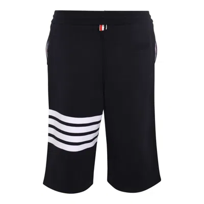 Thom Browne Pantaloncini Da Allenamento A 4 Barre In Blue
