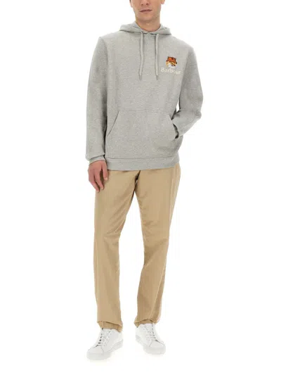 Shop Barbour Hoodie And Fox Head In Grey