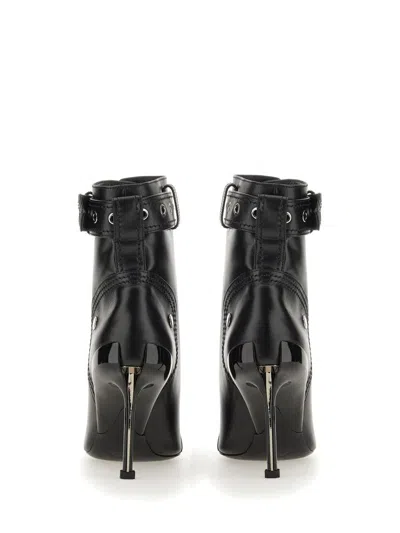 Alexander Mcqueen Alexander Mc Queen Black Slash Biker Boot In Black