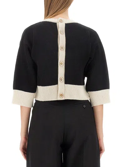 Marni Cropped Jersey With Bold Logo In Multi