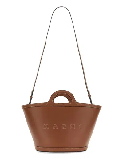 Marni Small Tropicalia Top Handle Bag In Brown