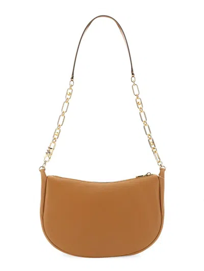 Michael Kors Chain Strap Curved Shape Shoulder Bag In Beige