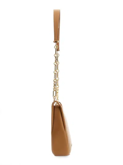 Michael Kors Chain Strap Curved Shape Shoulder Bag In Beige