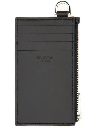 Neil Barrett Card Holder With Strap In Black