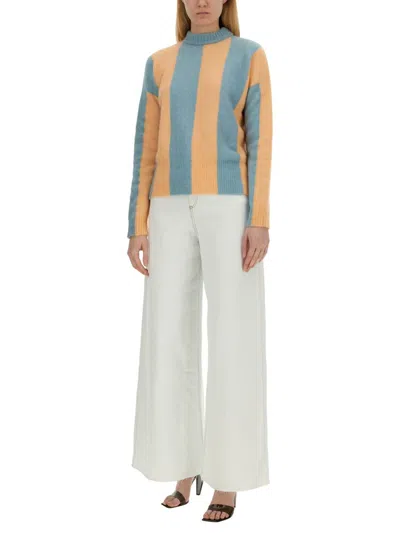 Alysi Stripe Detailed Knitted Sweater In Blue