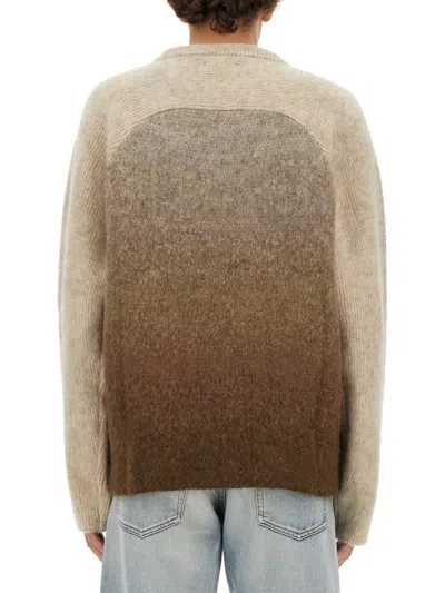 Erl Gradient Mohair Blend Knit With Relaxed Silhouette In Brown
