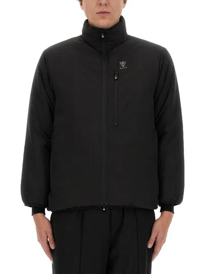 South2 West8 Padded Jacket With High Collar In Black