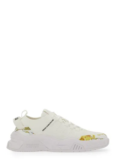 Shop Versace Jeans Couture Sneaker With Logo In White