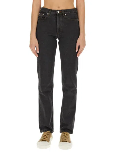 Apc Jean Martin Cotton Denim Vintage Jeans In Black