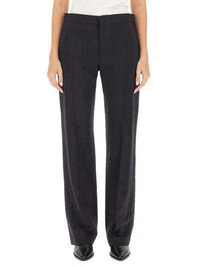 Isabel Marant Straight Leg Trousers With Pockets And Crease In Black