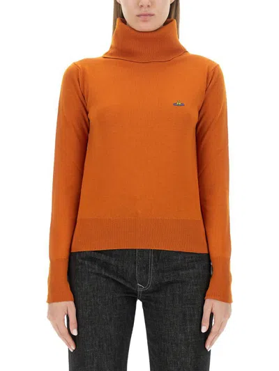 Vivienne Westwood Giulia Turtleneck Jersey In Orange