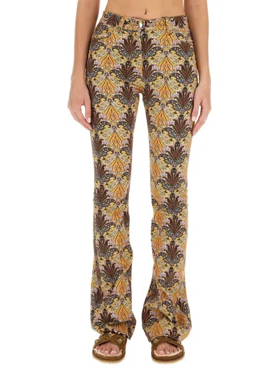 Etro Paisley High-rise Flared Jeans In Multicolour