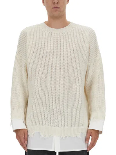 Mm6 Maison Margiela Mm6 By Maison Margiela Shirt Bottom Sweater In Beige